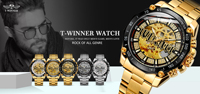 Montre automatique mécanique de luxe pour homme Winner Brand Factory, style punk, grande taille 44 mm, OEM, Street Hollow Spot