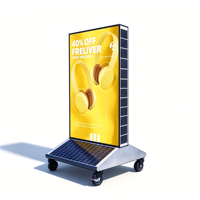 Boîtes lumineuses publicitaires mobiles à énergie solaire, panneaux lumineux LED portables pour extérieur