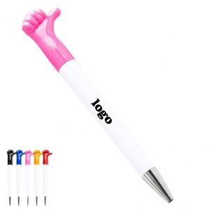 New Arrival <b>Creative</b> Plastic Rotating Thumb Pen with Cartoon Gesture Modeling Printable Logo Advertising <b>Gift</b> Promotional Pen - Product Image 1