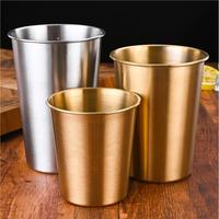 Hotel restaurante color oro plata 10oz 16oz tazas de cerveza de agua tazas de acero inoxidable para bar cafetería