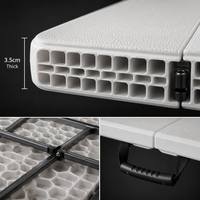 Table pliante en HDPE de 6 pieds, moulée par soufflage, robuste, pliable en deux, portable, pour camping, conférence, banquet, capacité de charge de 300 kg