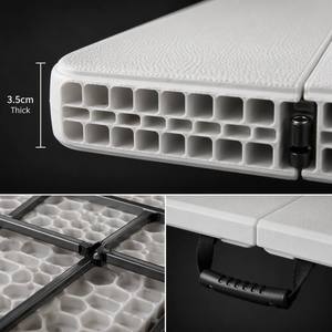 Tavolo Pieghevole in HDPE da 6 Piedi, Resistente fino a 300kg, Portatile <span class=keywords><strong>per</strong></span> <span class=keywords><strong>Campeggio</strong></span> e Conferenze all'Aperto - Product Image 4