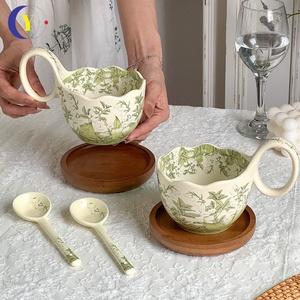 High Quality Ceramic Dinnerware <b>Set</b> Includes <b>Mug</b> and Spoon for Coffee and Tea - Product Image 1