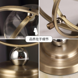 Globe <b>Hourglass</b> Timer 30 Minute Metal Modern Design Rotating Home Study Room Furnishing - Product Image 4