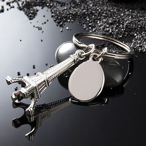 2024ปารีสโปรโมชั่นพวงกุญแจปารีสหอไอเฟลรุ่นพวงกุญแจโลหะโลโก้ที่ว่างเปล่าขนาดเล็กแท็กพวงกุญแจ - Product Image 3