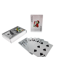 Cartes à jouer en plastique argentées de luxe personnalisées de haute qualité Thriwa avec logo personnalisé et boîte sur mesure