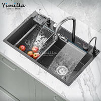 Évier de cuisine multifonctionnel en acier inoxydable SUS304 durable avec surface alvéolée, installation sous plan
