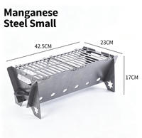 Barbecue portable pliable au charbon de bois en acier au manganèse pour le camping et les pique-niques