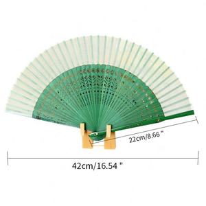 Natural Color Carved Bamboo Folding <b>Hand</b> <b>Fan</b> with Folk Art Design for Wedding Birthday Party Gift - Product Image 2