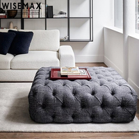 WISEMAX estilo europeo de lujo muebles de sala de estar Villa Hotel piso de terciopelo sofá Chesterfield 3 plazas sofá de ocio