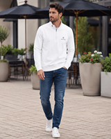 Cardigan d'hiver personnalisé pour homme, de luxe, décontracté, en maille 100 % coton, avec broderie, fermeture éclair quart, simple boutonnage, manches longues