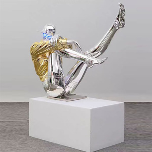 Sculpture d'art 3D personnalisée, portrait, électroplaqué, figurines <span class=keywords><strong>de</strong></span> robots féminins, sculptures en fibre <span class=keywords><strong>de</strong></span> verre avec lumières - Product Image 6