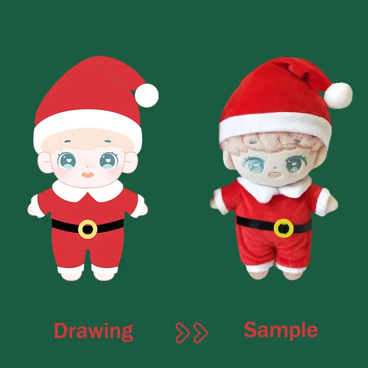 크리스마스 옷 귀여운 서 있는 면 인형 주문품 한국 우상 박제 동물 견면 벨벳 크리스마스 선물 장난감 인형