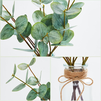 Ranting Eucalyptus Buatan dalam Vas dengan Air, Tanaman Hijau yang Menyerupai Asli untuk Dekorasi Rumah, Kantor, Kamar Mandi - Langsung dari Pabrik