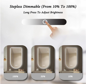 กระจกห้องน้ำติดผนังแบบ LED ไร้ขอบโค้ง - Product Image 3