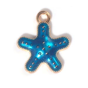 J - Colgante de Estrella de Mar Colorida con Circonitas y Baño de Oro para Niños, Estilo Clásico, Superventas, Accesorios de Joyería DIY con Esmalte, Pequeño Colgante - Product Image 6