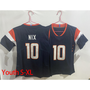 Yeni sezon gençlik çocuklar üst giyim-kalite Denver 10 Bo Nix 2 Patrick Sultan -ii dikiş dikişli Jersey gömlek amerikan futbolu formaları - Product Image 6