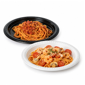 Assiettes jetables rondes blanches en MFPP de 9 pouces, robustes, écologiques, résistantes à la chaleur, vaisselle en <span class=keywords><strong>plastique</strong></span> pour barbecue, <span class=keywords><strong>pique</strong></span>-<span class=keywords><strong>nique</strong></span>, mariage - Product Image 1