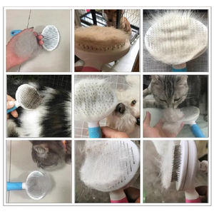 Amaz hotsale köpek slicker fırça kendini temizleme bakım saç çıkarıcı kedi köpek tarak fırça - Product Image 6