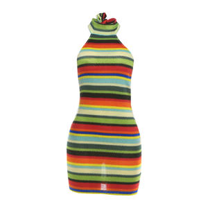 Viviblook Z318DS Vestidos de Verano para Mujer, Sexy, Ajustados, con Espalda Descubierta, Tirantes Halter, Bloques de Color, Mini Vestido de Fiesta - Product Image 6