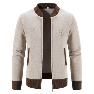 2025 Op Maat Gemaakt Kasjmier Vest Heren Slanke Fit Fleece Gevoerde Katoenen Gebreid Mannenjack Kersttrui - Product Image 2