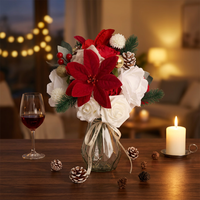 ESTICK Kunstmatige Rozen Kerstbanket Cadeaubox - Handgemaakte Kunststof Hars Schuim DIY Decoratie Ecologisch Amerikaanse Stijl Lichtgewicht