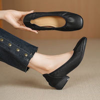 Ballerines souples et brillantes pour femmes, à enfiler, bout rond, talon bas, confortables pour le quotidien, le bureau et la marche, mocassins, OEM ODM, vente en gros