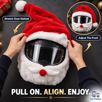 Housse de casque de moto en peluche extensible pour casque intégral, motif Père Noël, décoration de Noël amusante, cadeau pour motard