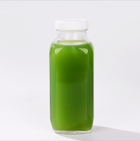 Bouteilles en verre carrées françaises avec couvercles pour boissons, contenants à boissons réutilisables transparents de 250 ml, 350 ml, 500 ml, bouteilles à jus en verre vides