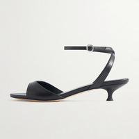 Escarpins à talons bas pour femmes, grande taille 46, à bout ouvert, sandales d'été à bride cheville et boucles, coupe large, pour le bureau
