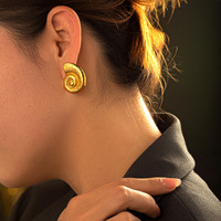 Pendientes de Aro de Acero Inoxidable con Baño de Oro PVD de 18K, Hipoalergénicos, Resistentes al Agua, Joyería de Moda para Mujer, Precio de Fábrica