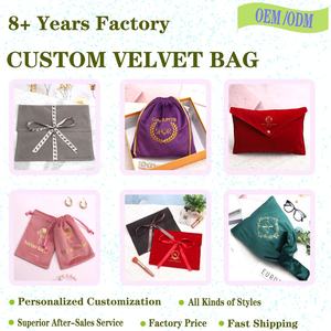 Pochette de rangement pour vernis à ongles en velours rose épais imprimé de logo personnalisé bijoux boucle d'oreille anneau collier bijoux vêtements chaussures sac - Product Image 4