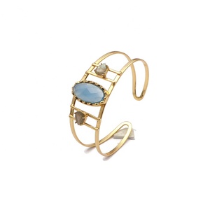 Bracelet jonc aventurine verte bijoux plaqué or bracelet jonc vert ovale poire minuscule labradorite pierres précieuses bracelet bijoux - Product Image 4