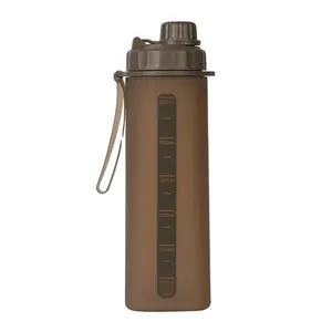 20oz/26oz motivierende Sport-Wasserflasche für Damen 600ml/750ml Fitnessstudio Fitness breite Öffnung auslaufsicher mit Trageband von Time Maker