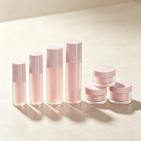 Flacon vide rose givré pour soins de la peau avec pompe pulvérisatrice, pour lotion et sérum, 30ml, 50ml, 100ml, 120ml, 1oz, 4oz ; Pot pour crème visage et contour des yeux, 30g, 50g