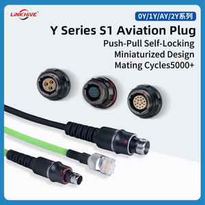 カスタムMIL規格コネクタ ブラッククロームメッキアルミニウム IP67等級 ODU AMC対応 頑丈な小型円形コネクタ - Product Image 2