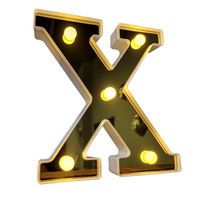 Letrero Luminoso LED de Plástico Dorado y Negro con Espejo, 16 cm, Decoración Navideña, Iluminación Ambiental para Bares