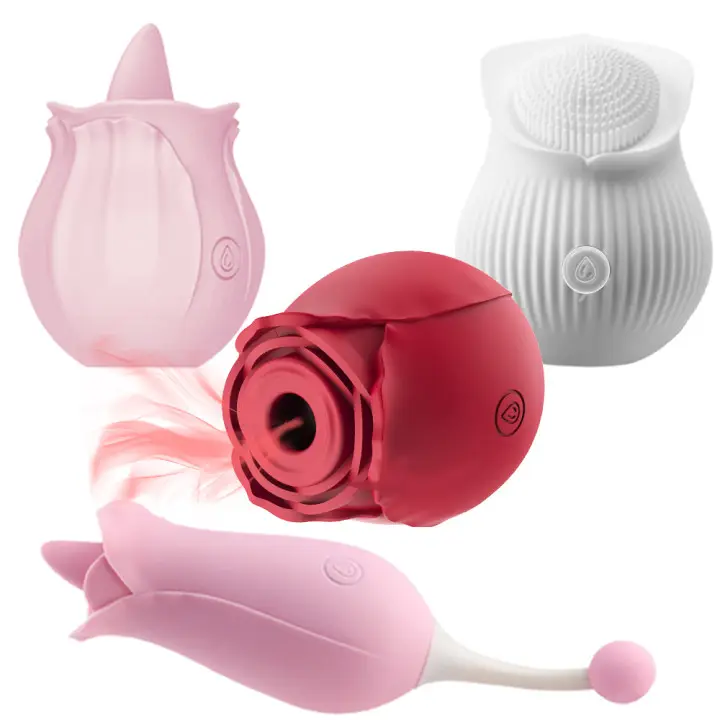 โรงงานขายส่งหัวนม Rose Clitoral ดูดเลียลิ้น Vibrator Sex Toy Rose Vibrators Sex ผลิตภัณฑ์