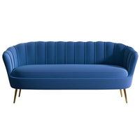 Fauteuil d'appoint moderne en velours tufté de style nordique avec accoudoirs rembourrés et pieds en métal pour salon, chambre et bureau