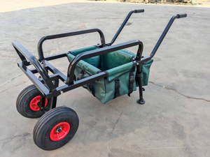 <span class=keywords><strong>Chariot</strong></span> de pêche à la <span class=keywords><strong>carpe</strong></span> pliable à une roue en métal, nouveau produit à succès, OEM pour les passionnés de pêche - Product Image 2