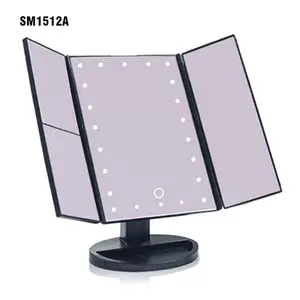 Desktop faltbarer Schmink spiegel mit LED-Leuchten und Sensor Travel Makeup Mirror LED Hands piegel