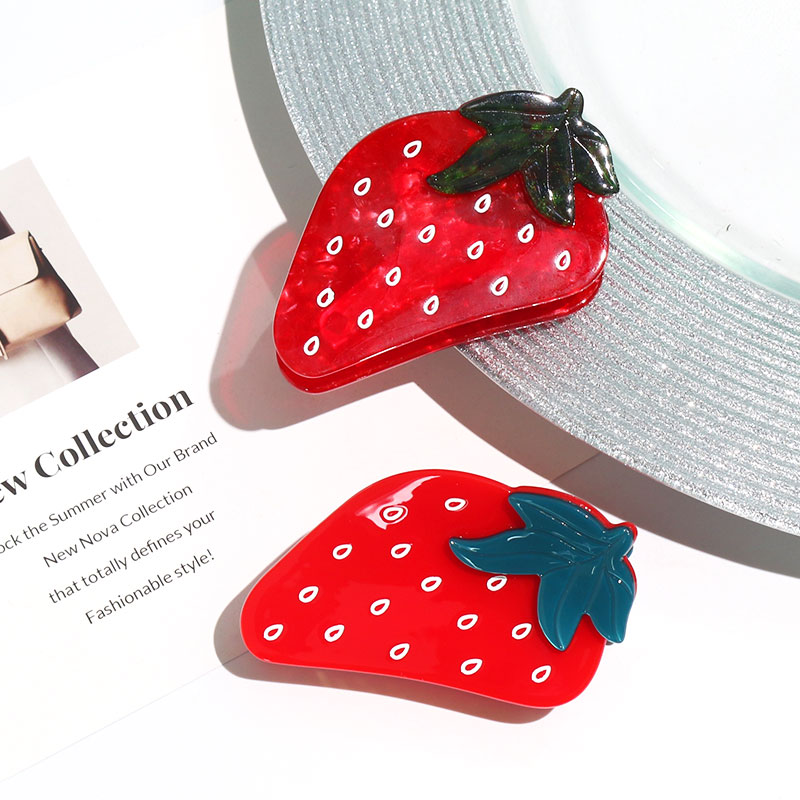 Пользовательский ацетат фрукты Клубника заколка для волос haarklammer заколка для волос заколка для женщин и девочек