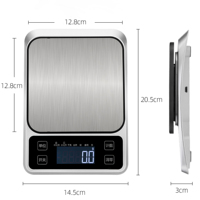 Báscula de cocina de pesaje de dieta de alimentos precisa inteligente 5kg 10kg báscula de balanza de cocina de acero inoxidable