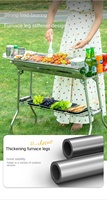 Barbecue portable en acier inoxydable Source Factory, style moderne réglable pour l'extérieur, vente en gros du fabricant