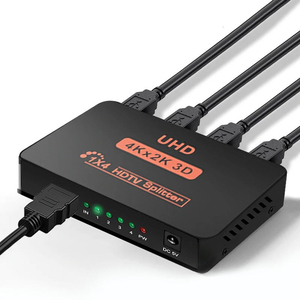 Répartiteur <span class=keywords><strong>HDMI</strong></span> Ultra Haute Définition à Haute Vitesse 4Kx2K 4 Ports, Répartiteur Vidéo <span class=keywords><strong>HDMI</strong></span> 1x4 1x2 4K30Hz <span class=keywords><strong>HDMI</strong></span> V1.4, Répartiteur 1 Entrée 4 Sorties 4K 3D 1080P - Product Image 1