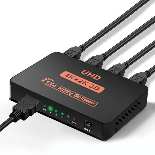 High Speed Ultra HDTV HDMI Splitter 4Kx2K 4Port HDMI Video Splitter 1x4 1x2 4K30Hz HDMI V1.4 Splitter 1 in 4 Out 4K 3D 1080P