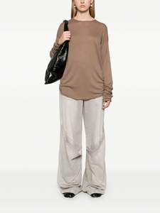 Suéter de punto suelto de moda personalizado cuello redondo manga larga verde Mohair suéter de punto para hombre - Product Image 2