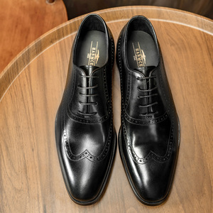 Luxurious Custom-Made Genuine Leather Slip-Resistant Business Casual Party Wedding Stylish Men's <b>Shoes</b> - Product Image 1