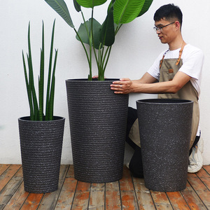 P446 Vaso in Plastica per Interni ed Esterni, Vendita Diretta dalla Fabbrica, per Decorazione Casa e Giardino, Moderni Vasi Grandi per Fiori e Piante - Product Image 1