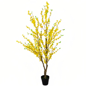 Nueva Llegada, Flor Artificial <span class=keywords><strong>de</strong></span> Forsythia <span class=keywords><strong>de</strong></span> Seda <span class=keywords><strong>de</strong></span> 1.4M, Color Amarillo, Estilo Chino, Jazmín para Decoración <span class=keywords><strong>Interior</strong></span> y Exterior - Product Image 1